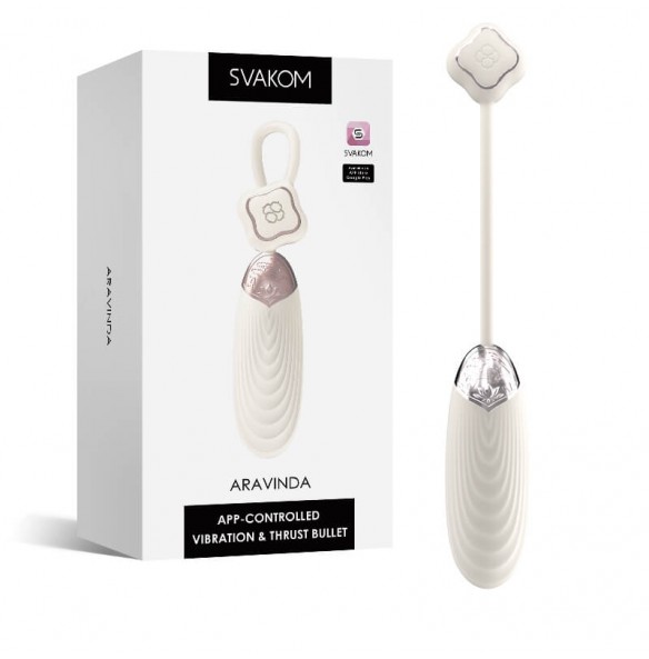 USA SVAKOM - ARAVINDA Vibration Thrust Bullet APP-CONTROLLED (Chargeable - White) USA SVAKOM - ARAVINDA Vibration Thrust Bullet APP-CONTROLLED (Chargeable - White)